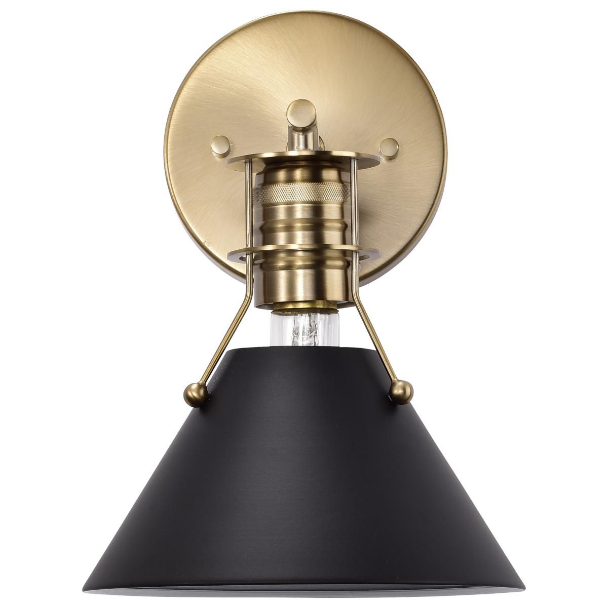Outpost 9 3/4"H Burnished Brass and Matte Black Wall Sconce in scene