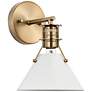 2_Outpost 9 3/4"H Burnished Brass and Matte White Wall Sconce