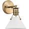 Outpost 9 3/4"H Burnished Brass and Matte White Wall Sconce