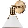 5_Outpost 9 3/4"H Burnished Brass and Matte White Wall Sconce more views