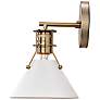 6_Outpost 9 3/4"H Burnished Brass and Matte White Wall Sconce more views