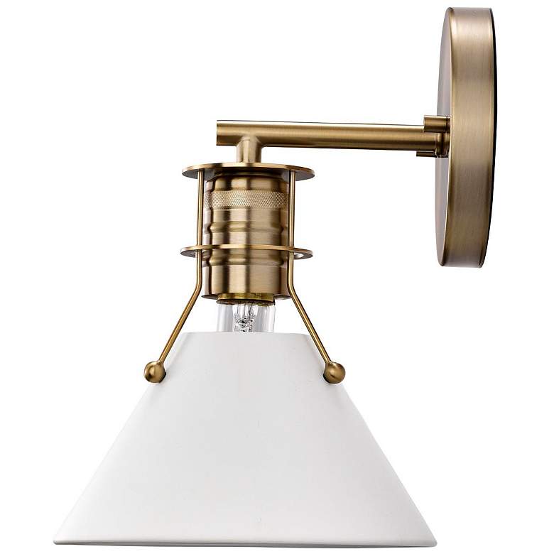 Image 7 Outpost 9 3/4"H Burnished Brass and Matte White Wall Sconce more views