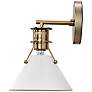 7_Outpost 9 3/4"H Burnished Brass and Matte White Wall Sconce more views