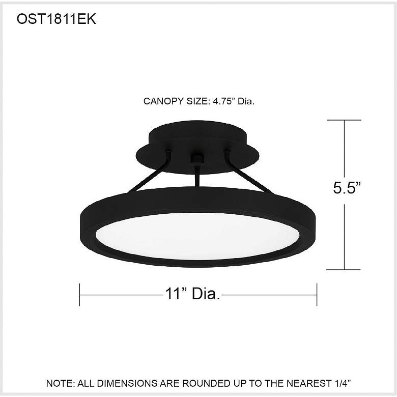 Image 7 Outskirts 11-Inch Integrated LED Earth Black Semi-Flush Mount Light more views