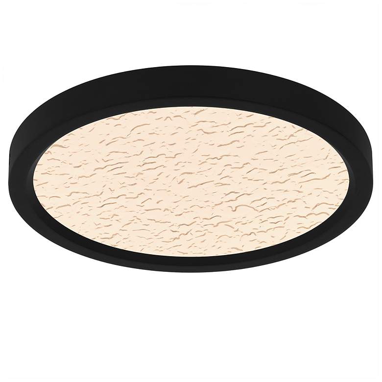 Image 1 Outskirts Integrated LED Earth Black Flush Mount with CCT Switch