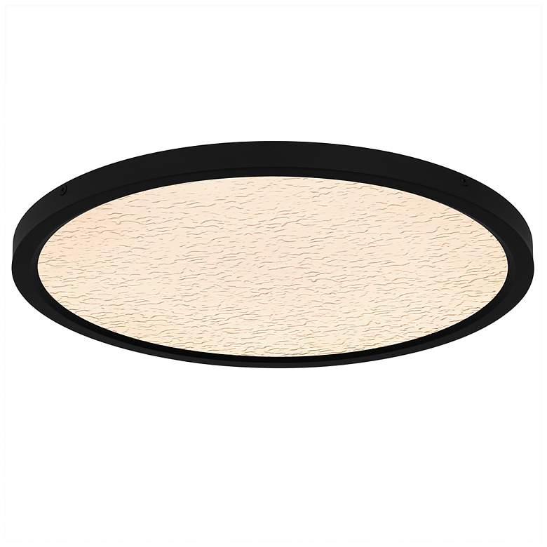 Image 1 Outskirts Integrated LED Earth Black Flush Mount with CCT Switch
