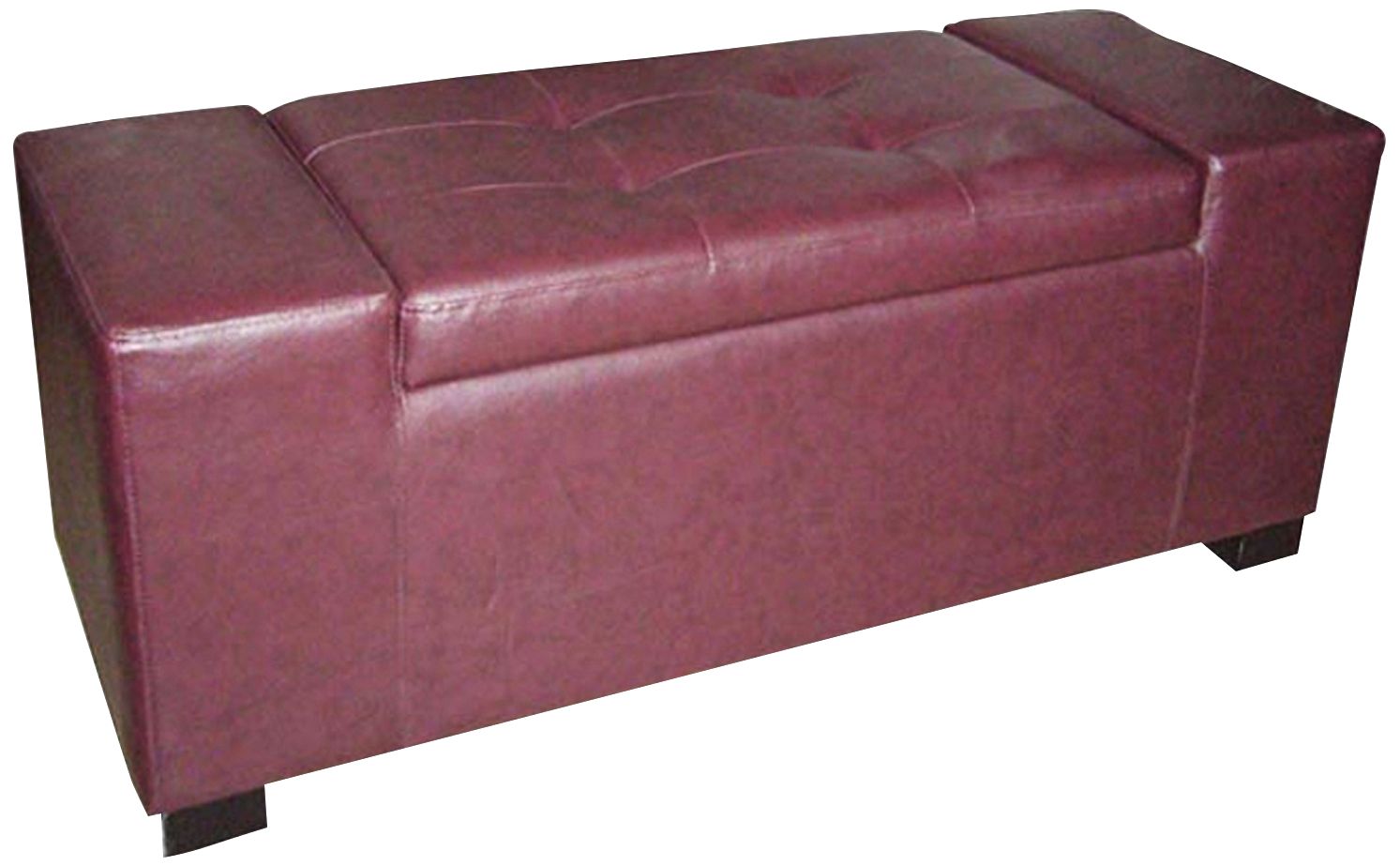 Red leather deals storage bench