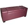 Ovadia 44" Wide Maroon Red Leather Match Storage Bench
