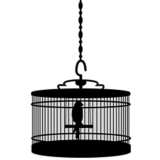 Oval Bird Cage Black Wall Decal
