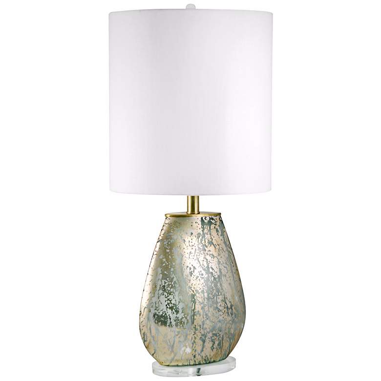 Image 1 Oval Gold Acid Etched Glass Table Lamp