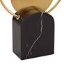Oval Hoop 19 1/2" High Gold Metal and Black Marble Sculpture in scene
