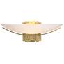 Oval Impressions 5.6" High Modern Brass Sconce With Opal Glass Shade