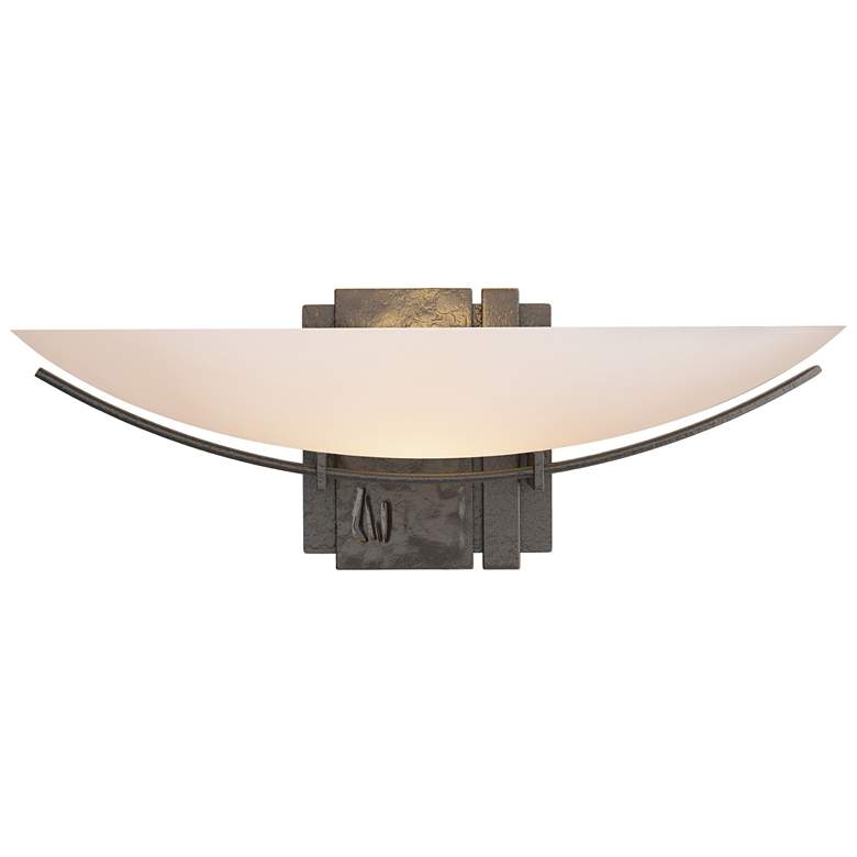 Image 1 Oval Impressions 5.6" High Oil Rubbed Bronze Sconce With Opal Glass Sh