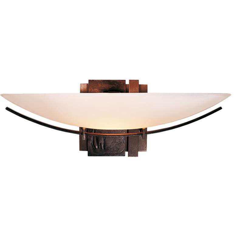 Image 1 Oval Impressions Sconce - Bronze Finish - Opal Glass