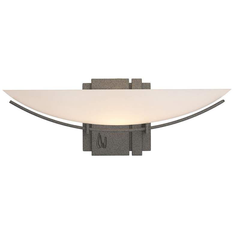 Image 1 Oval Impressions Sconce - Iron - Opal Glass
