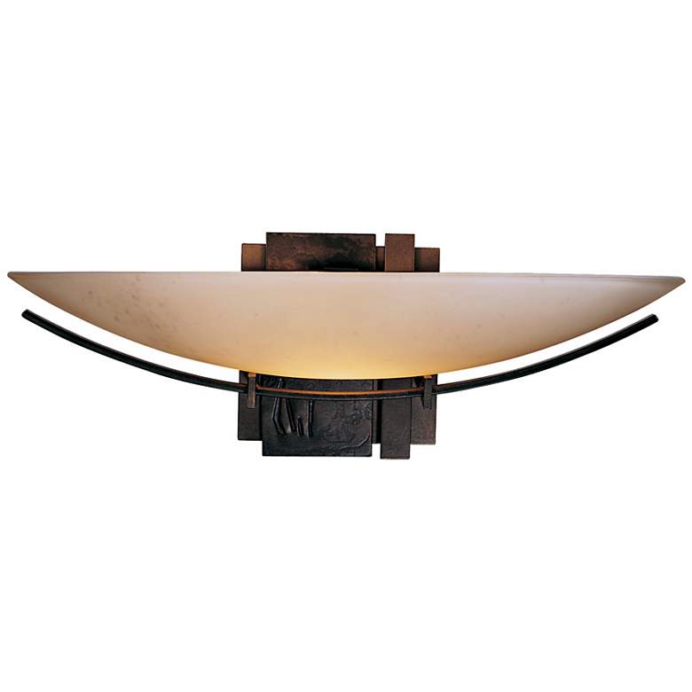 Image 1 Oval Impressions Stone Glass 16 1/2 inch Wide Wall Sconce