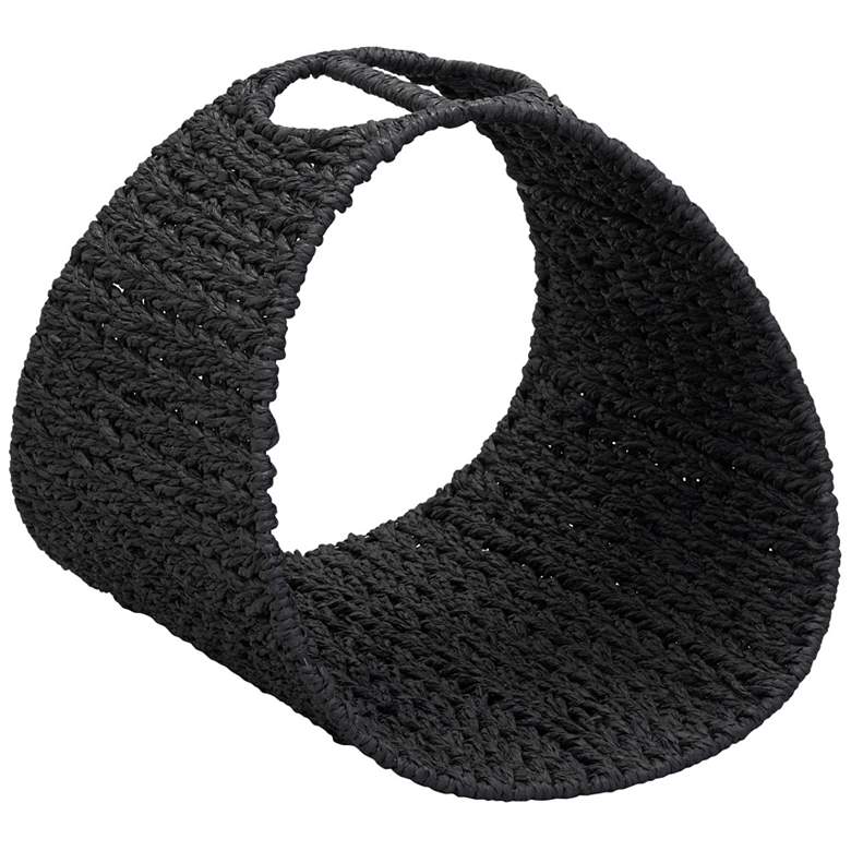 Image 1 Oval Magazine Rack, Black Paper Rope