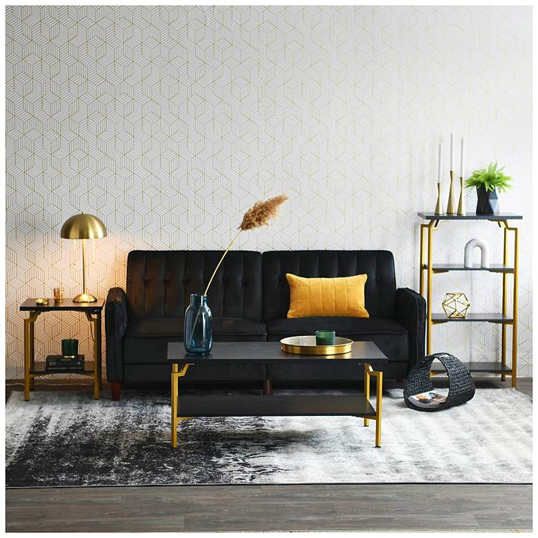 Image 2 Oval Magazine Rack, Black Paper Rope more views