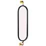 1_Oval Metal Framed Wall Mirror with Brackets, Black and Gold