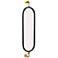 Oval Metal Framed Wall Mirror with Brackets, Black and Gold