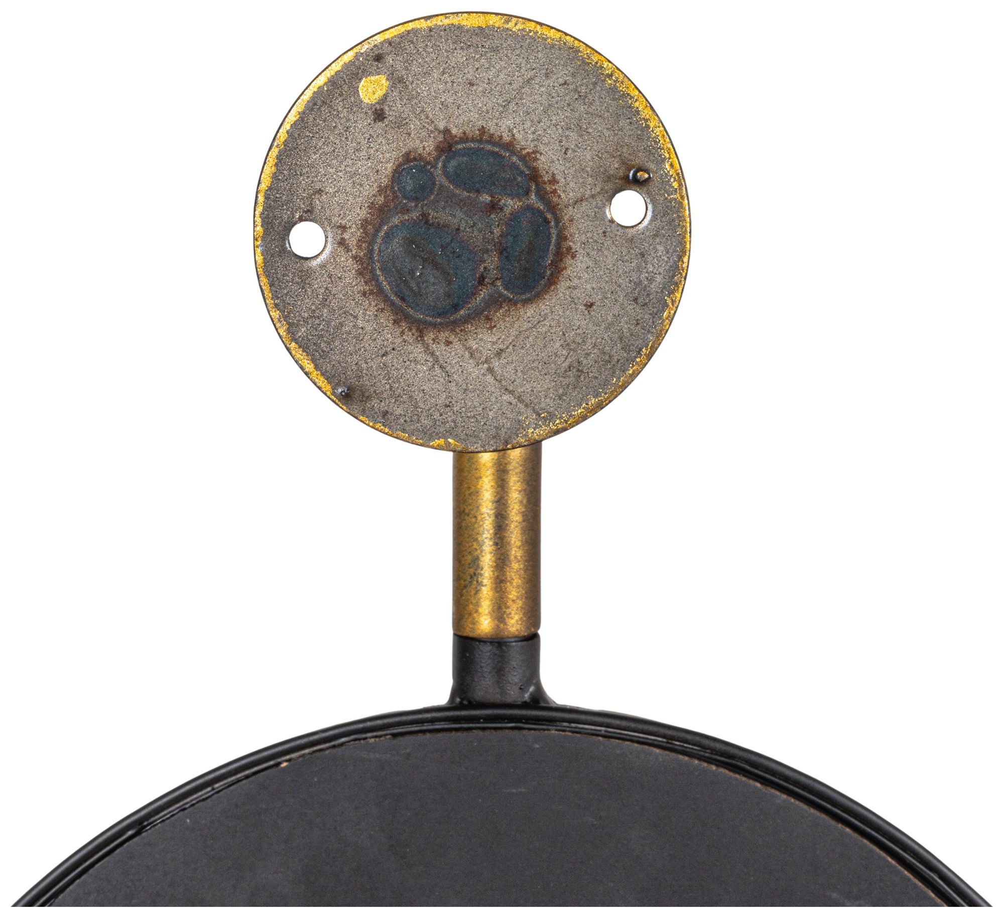 Image 3 Oval Metal Framed Wall Mirror with Brackets, Black and Gold more views