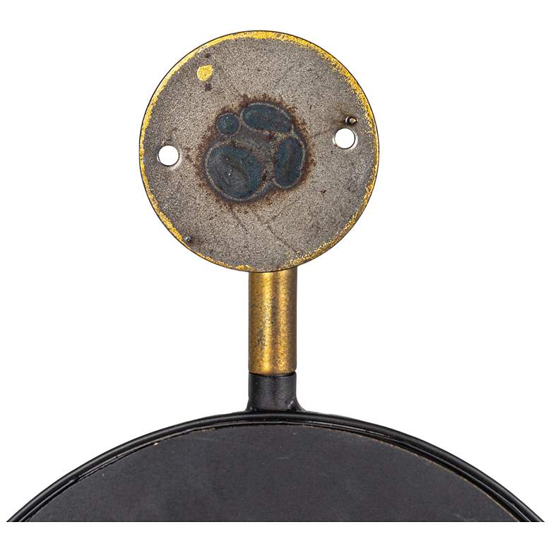 Image 3 Oval Metal Framed Wall Mirror with Brackets, Black and Gold more views