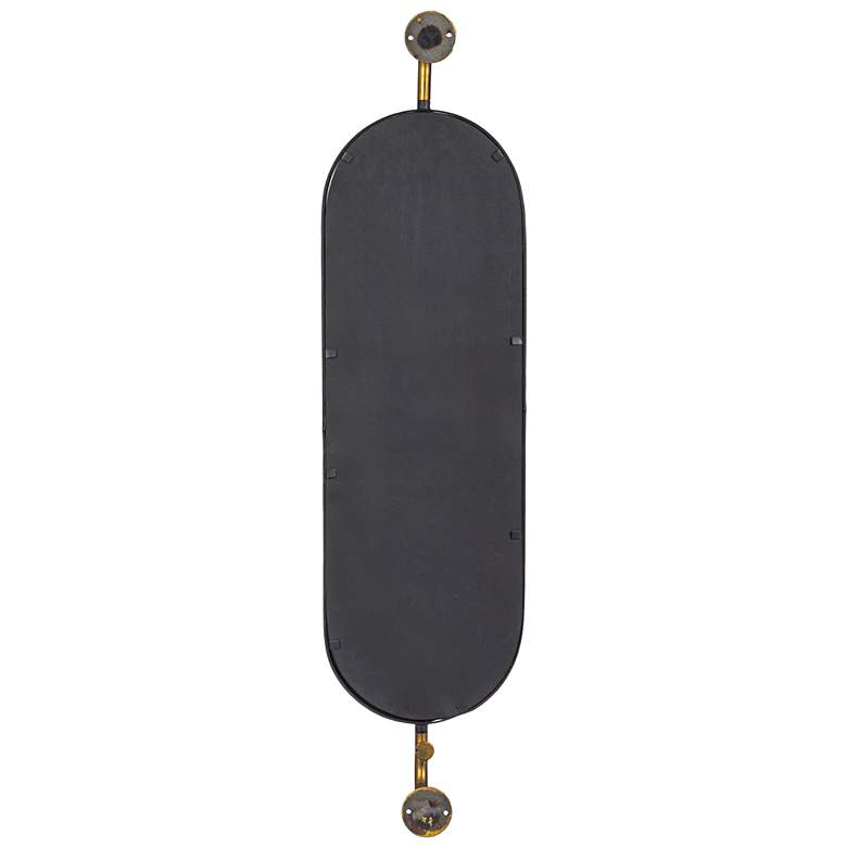 Image 5 Oval Metal Framed Wall Mirror with Brackets, Black and Gold more views
