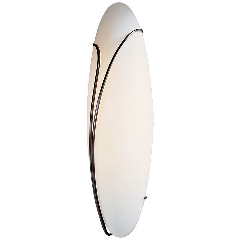 Image 1 Oval Reed Left Opal Glass 20" High Wall Sconce