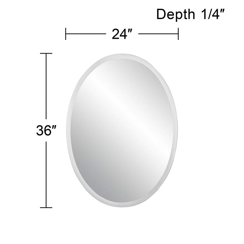 Image 5 Oval Regency 24" x 36" Beveled Wall Mirror more views