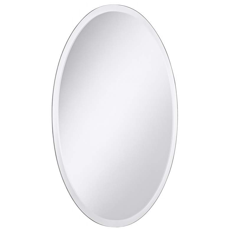 Image 4 Oval Regency 24 inch x 48 inch Beveled Frameless Wall Mirror more views