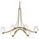 Oval Ribbon 38.5" Wide 6 Arm Soft Gold Chandelier With Opal and Clear 