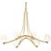 Oval Ribbon 38.5"W 6 Arm Modern Brass Chandelier With Opal and Clear G