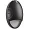 Oval Small Emergency Wall Pack LED CCT Selectable Photocell Black Finish