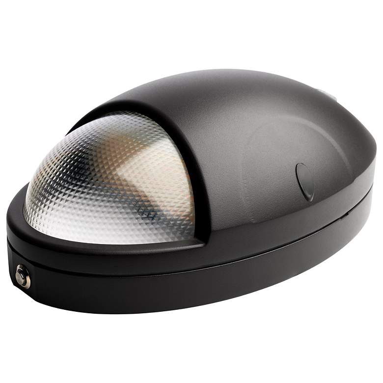 Image 4 Oval Small Emergency Wall Pack LED CCT Selectable Photocell Black Finish more views
