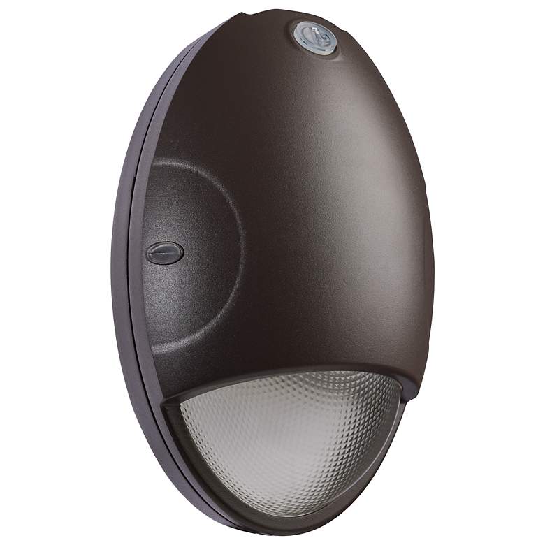 Image 2 Oval Small Emergency Wall Pack LED CCT Selectable Photocell Bronze more views