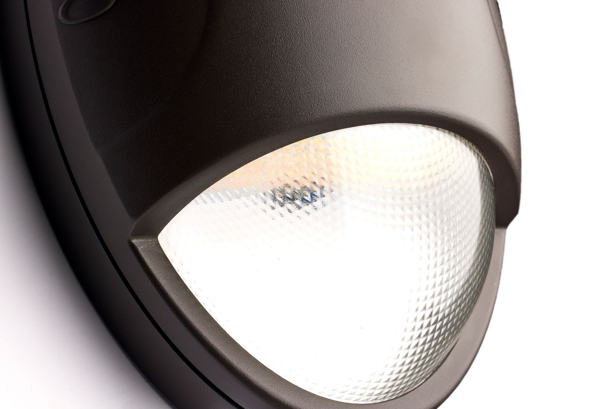 Oval Small Emergency Wall Pack LED CCT Selectable Photocell Bronze