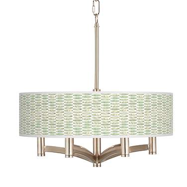 Oval Tempo Ava 6-Light Nickel Pendant Chandelier