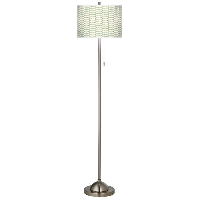 Oval Tempo Brushed Nickel Pull Chain Floor Lamp