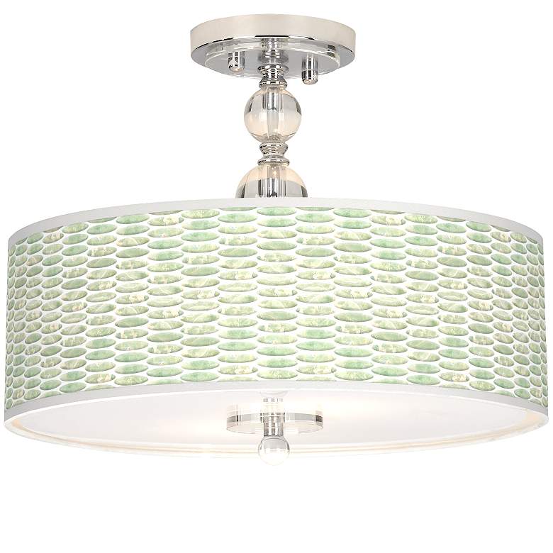Image 1 Oval Tempo Giclee 16" Wide Semi-Flush Ceiling Light