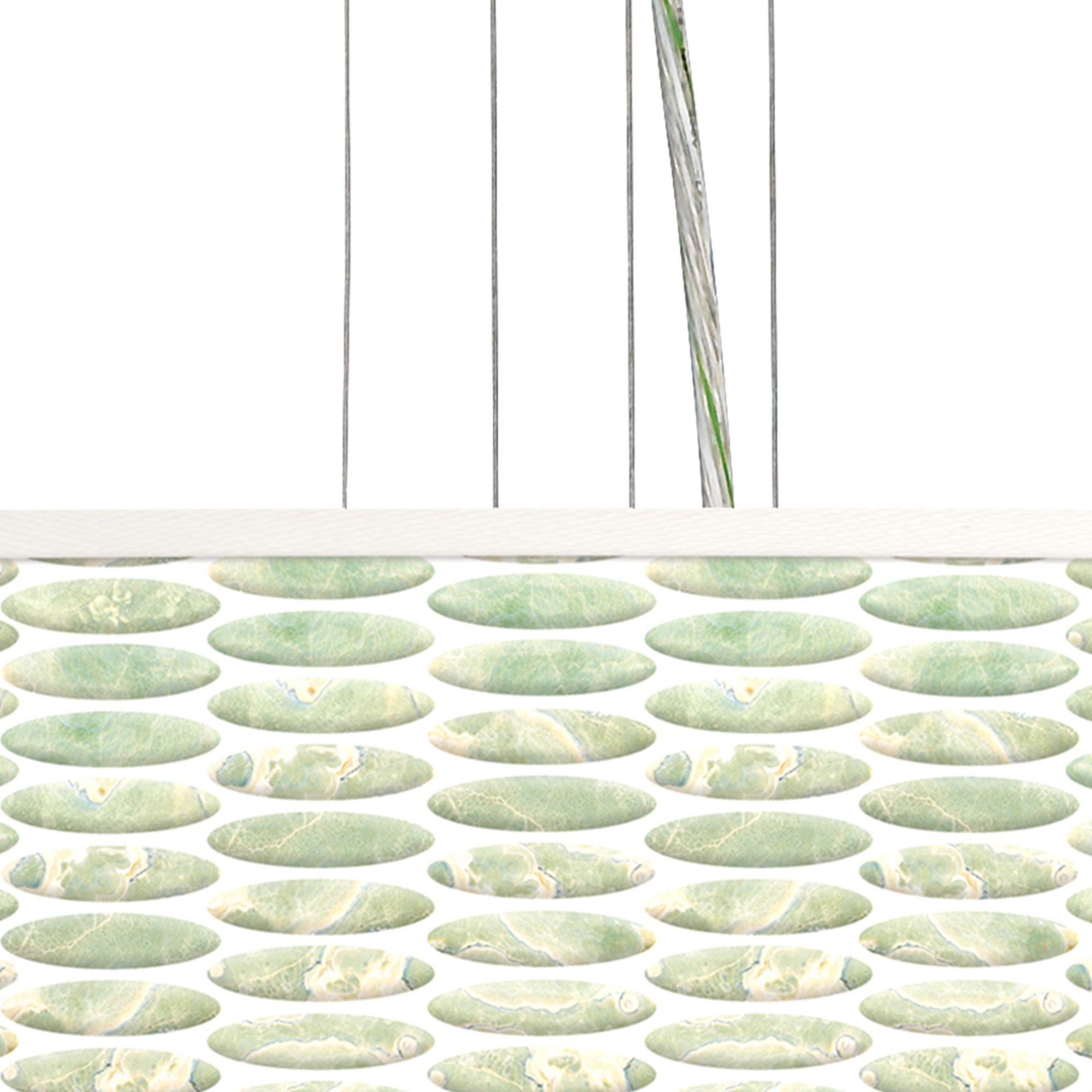 Image 2 Oval Tempo Giclee 24" Wide 4-Light Pendant Chandelier more views