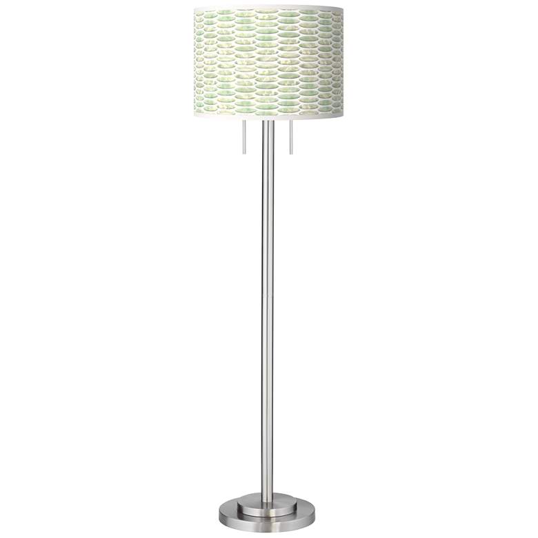 Image 2 Oval Tempo Giclee Brushed Nickel Garth Floor Lamp