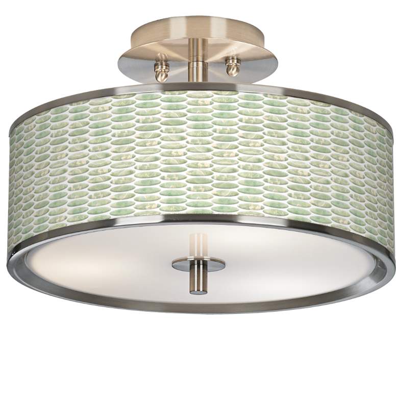 Image 1 Oval Tempo Giclee Glow 14" Wide Ceiling Light