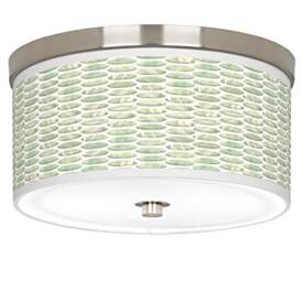 Image1 of Oval Tempo Giclee Nickel 10 1/4" Wide Ceiling Light
