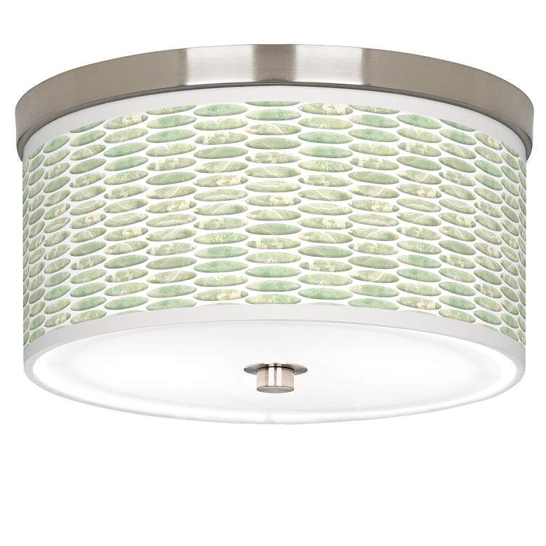 Image 1 Oval Tempo Giclee Nickel 10 1/4 inch Wide Ceiling Light