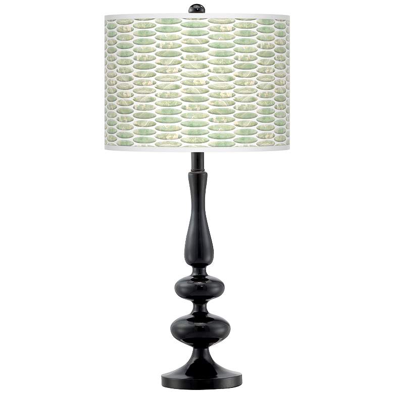 Image 1 Oval Tempo Giclee Paley Black Table Lamp