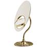 Oval Tri-Optics Brass 8x/3X/1X Magnified Vanity Mirror
