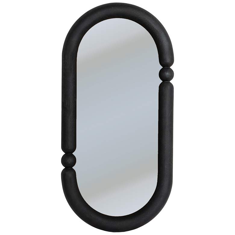 Image 2 Oval Wood-Framed Wall Mirror