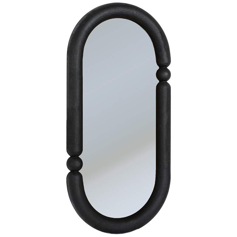 Image 3 Oval Wood-Framed Wall Mirror more views