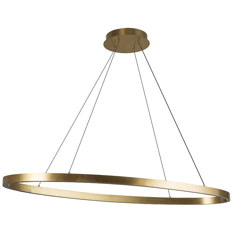 Image 4 Ovale 40" Wide Brushed Gold LED Linear Pendant more views