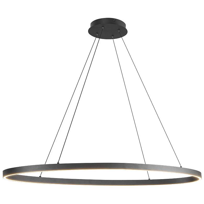 Image 1 Ovale 40" Wide Matte Black LED Oval Pendant Light